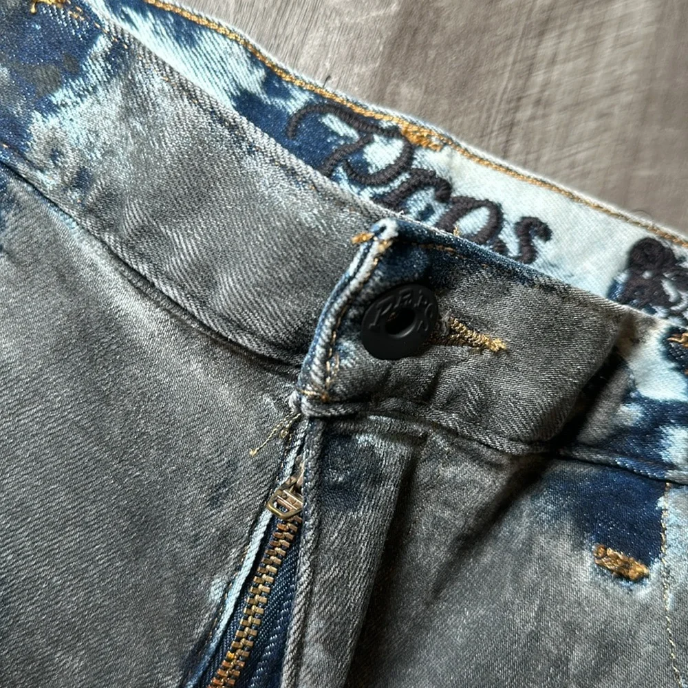 PRPS Blue Asphalt Effect Skinny Jeans (NWOT) - 34